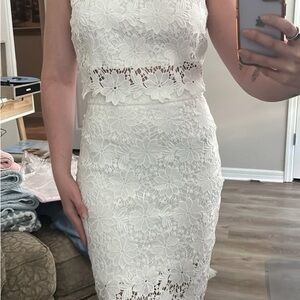 Lulu's White Floral Lace Set